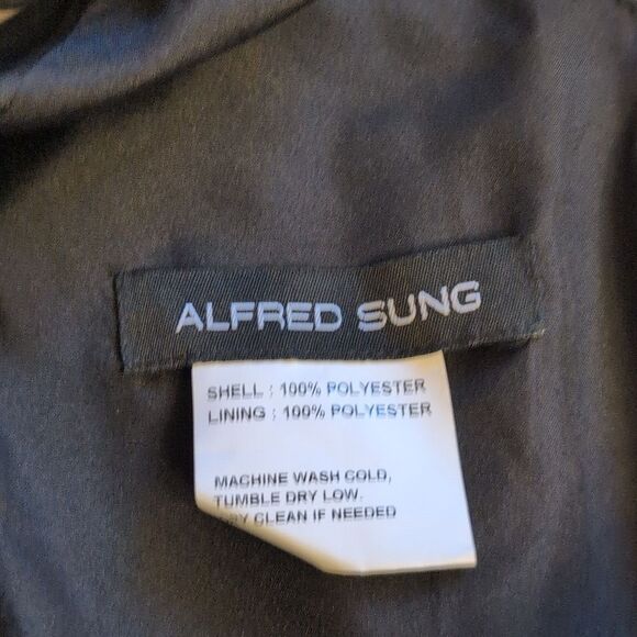 NWT Alfred Sung Bow One-Shoulder Satin Trumpet Gown Black Size 10 - Picture 6 of 14